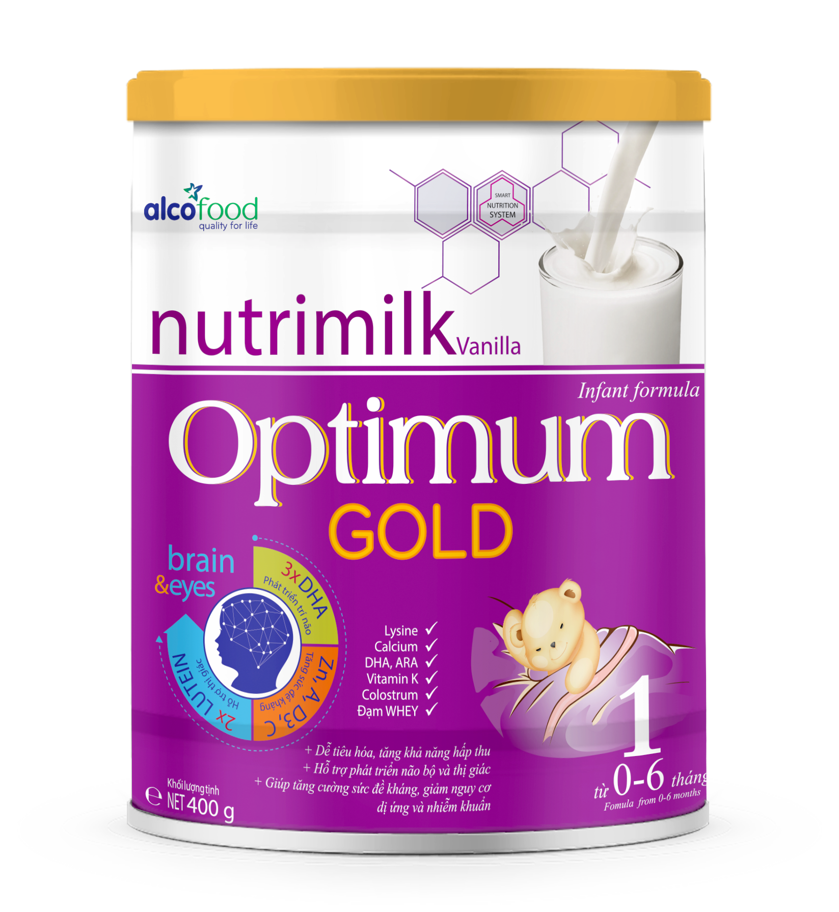 SỮA GIÚP BÉ PHÁT TRIỂN TOÀN DIỆN - NUTRIMILK OPTIMUM GOLD 1 - 400G